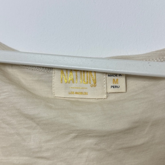 NEW Nation LTD 100% Pima Cotton Long Sleeve Top Size Medium Pearl Ivory Harlow - Picture 4 of 8